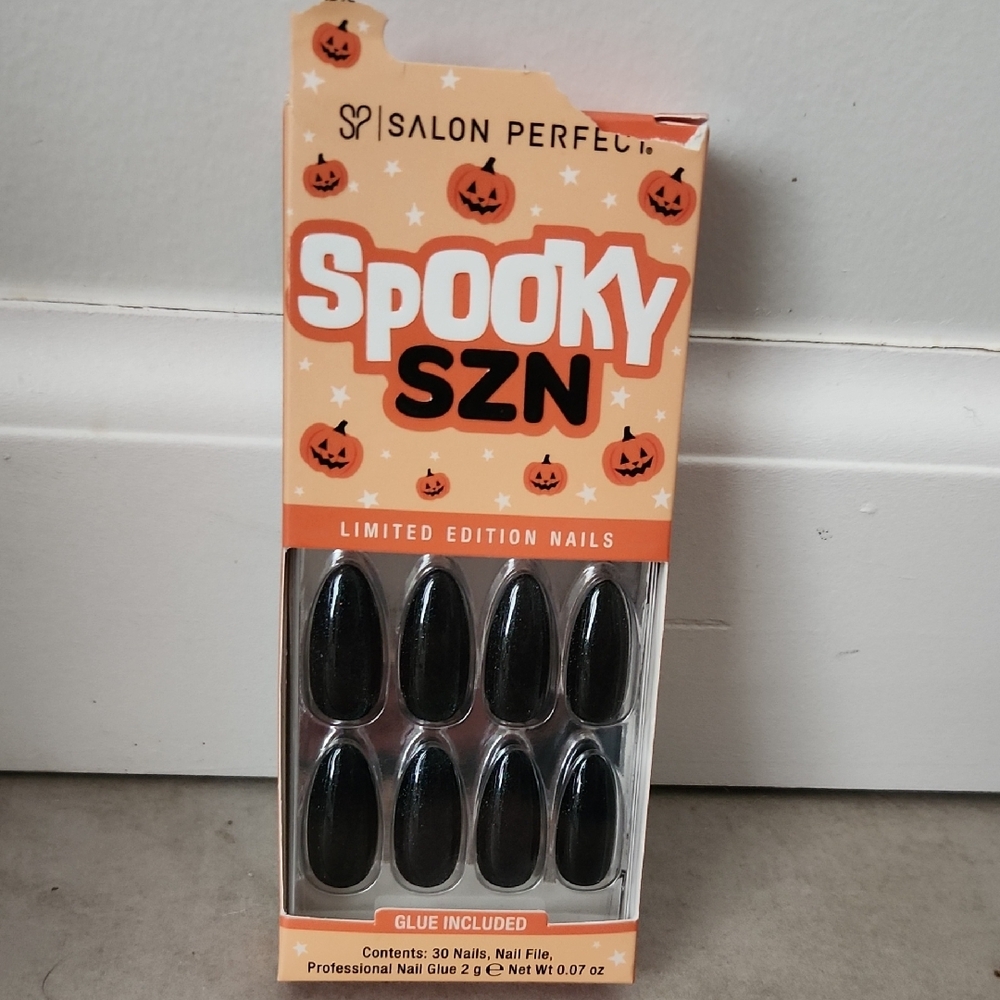 🌸3 For $18🌸 Salon Perfect Black Shimmer Press-On Nails- NWT Damaged Box